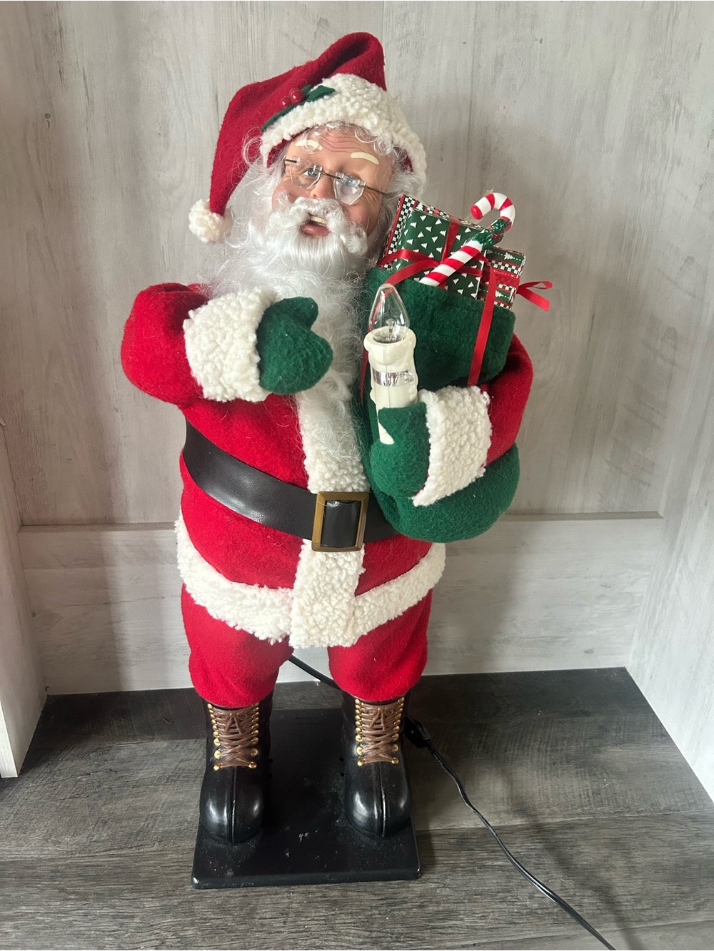 Vintage animated Holiday Santa Figurine